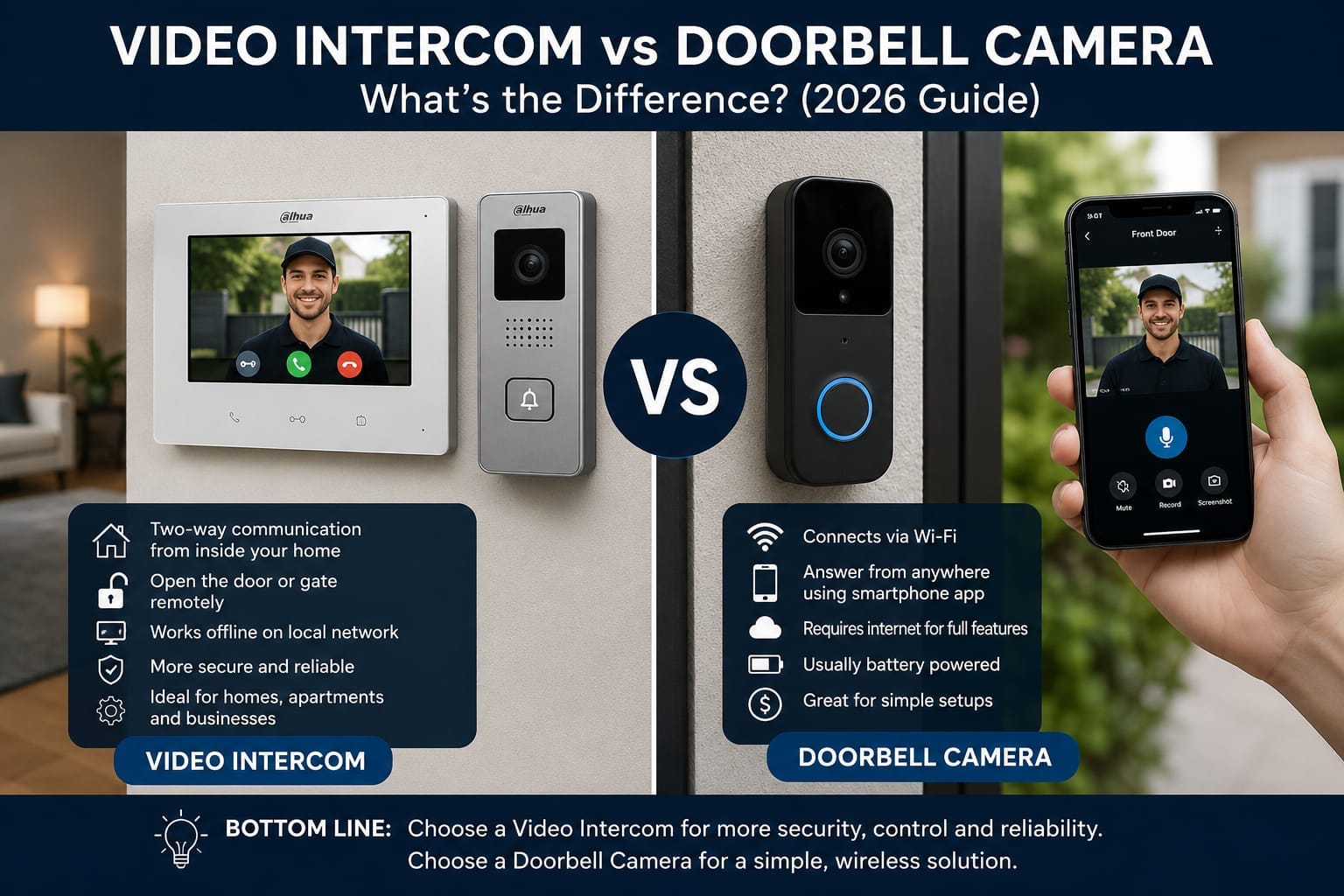 Video Intercom vs Doorbell Camera comparison 2026