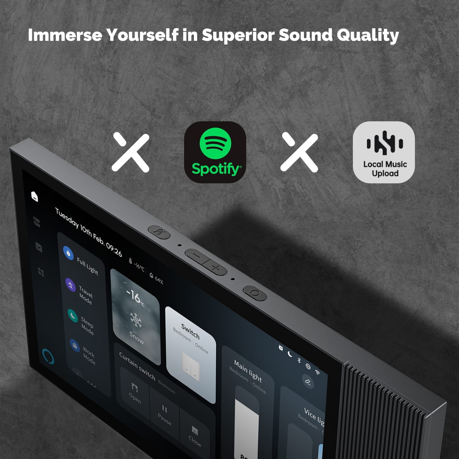 Smart Home Control Panel with Music Playback